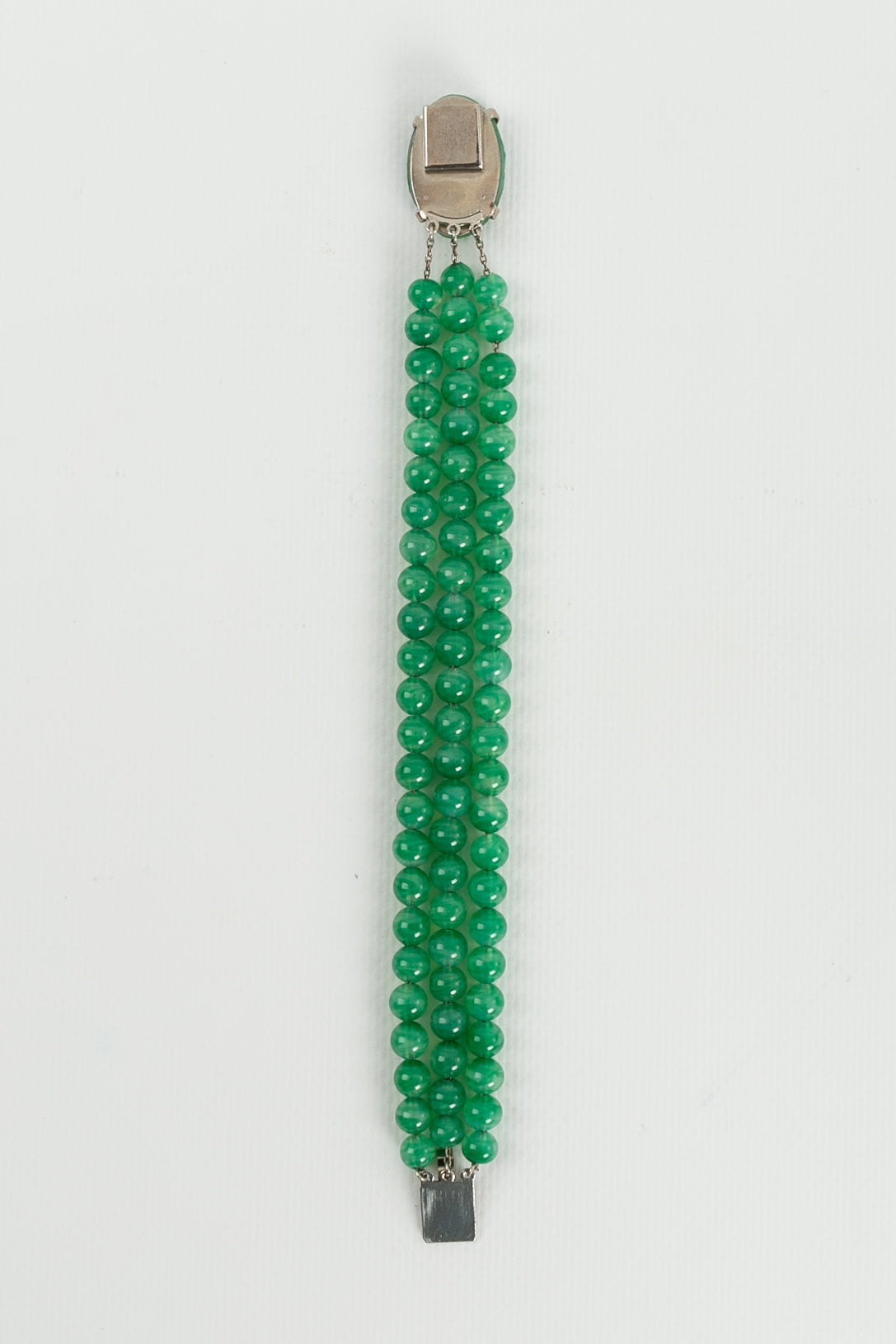 Bracelet en pâte de verre verte