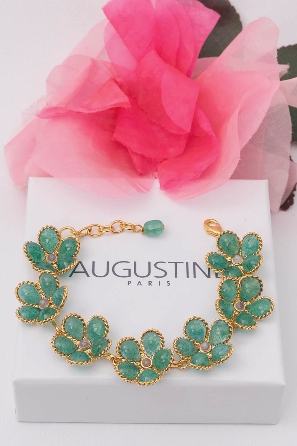 Bracelet fleurs en pâte de verre Augustine