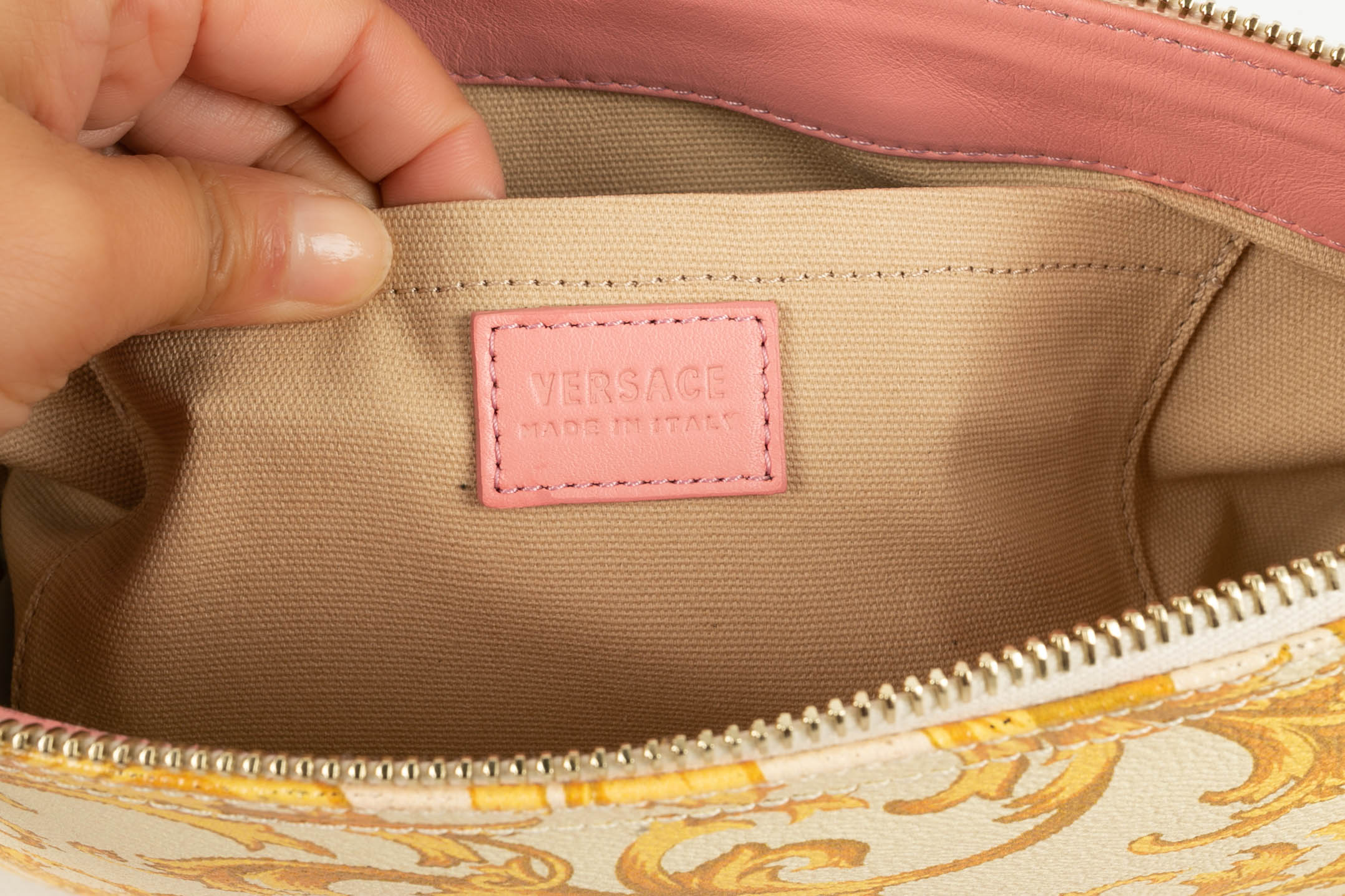 Buy Versace Handbag Jeans Couture Studded Strap and Chain Linked Shoulder  Bag With Og Box (FT245)