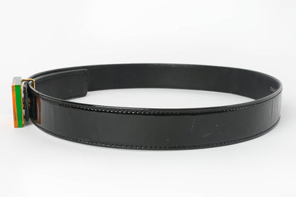 Ceinture en cuir noir Chanel