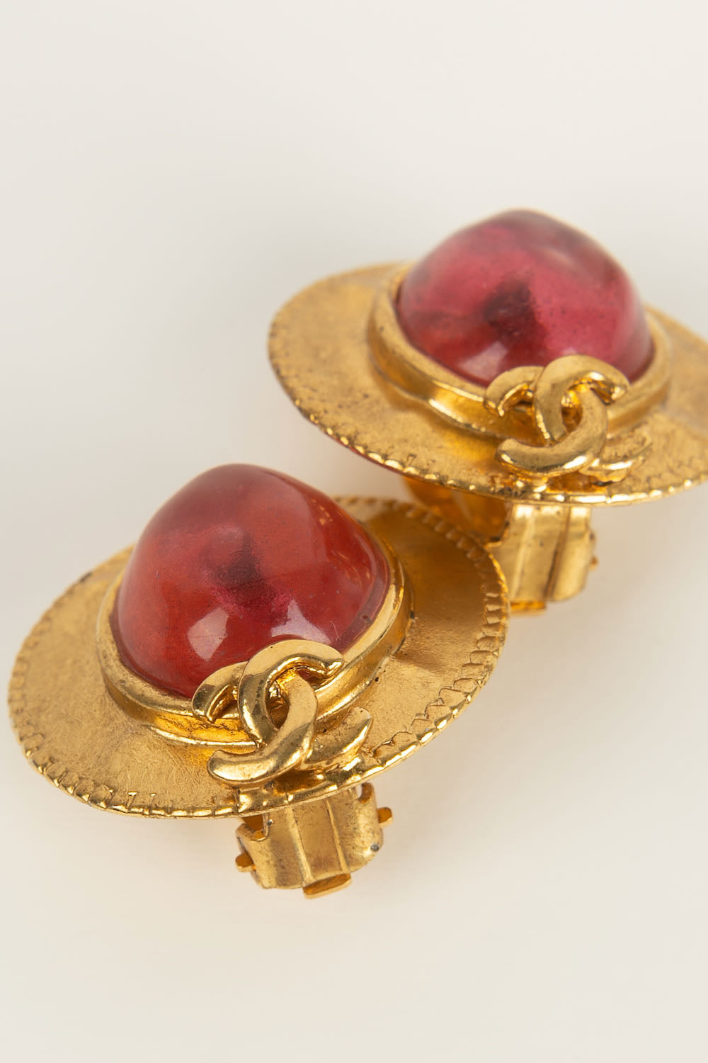 Chanel Vintage Gold Metal And Red Gripoix CC Earrings, 2001 Available For  Immediate Sale At Sotheby's