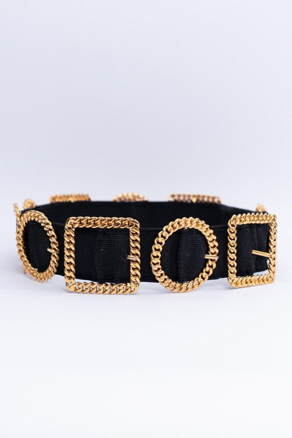 Ceinture noire et dorée Chanel