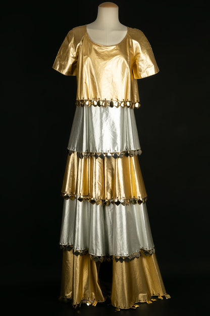 Robe dorée et argentée Paco Rabanne