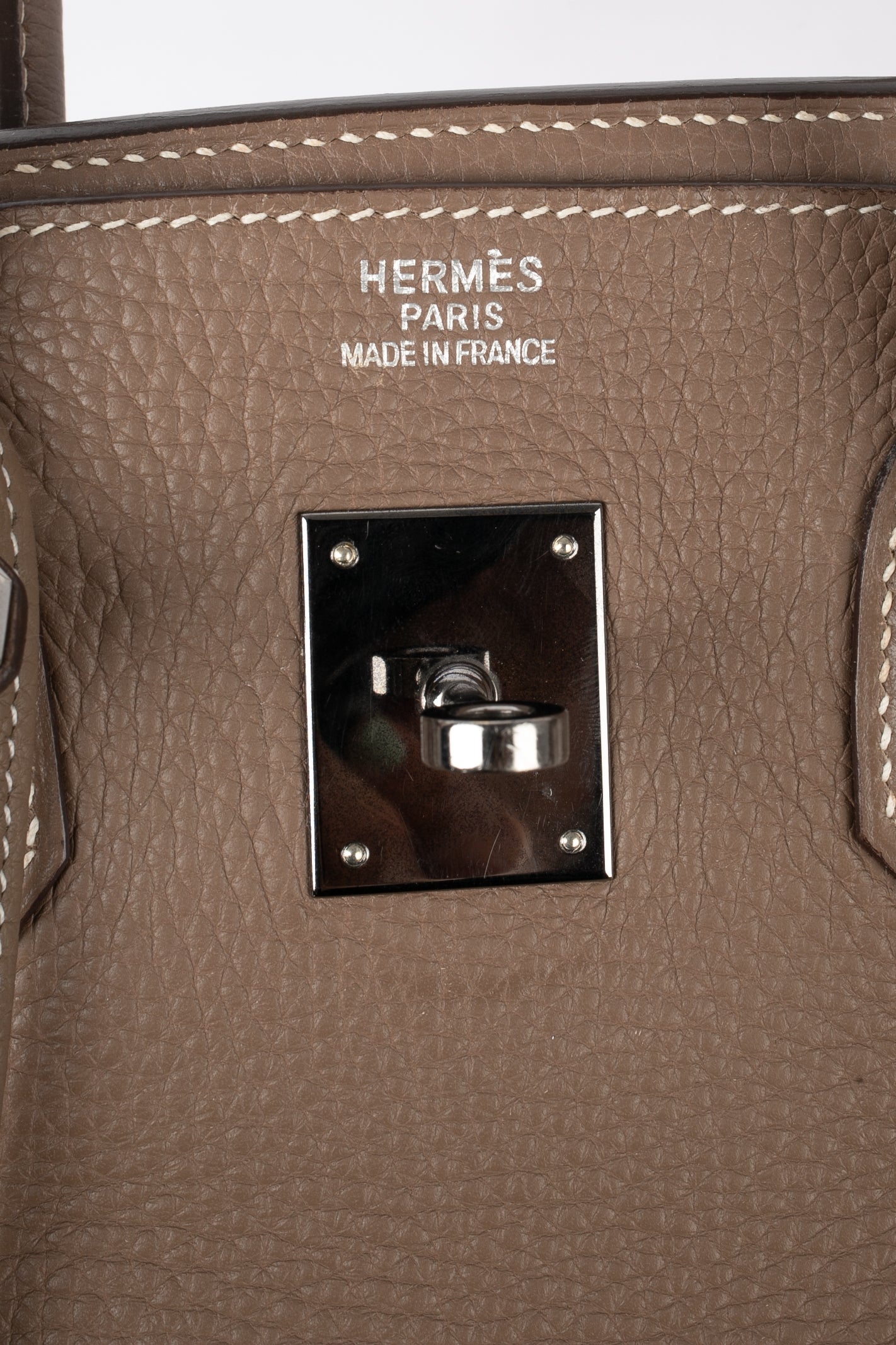 Sac Birkin en cuir taupe Hermès 