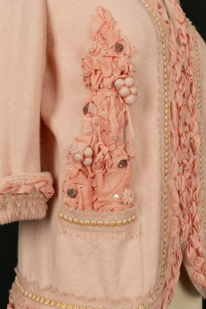 Gilet en cachemire rose Chanel