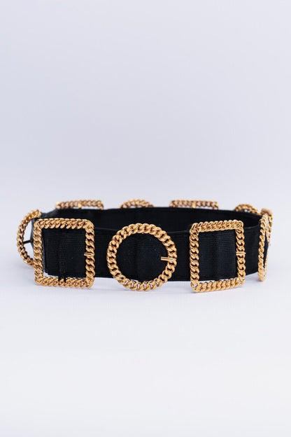 Ceinture noire et dorée Chanel