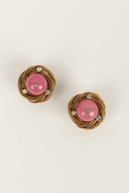 Boucles d'oreilles roses Chanel 