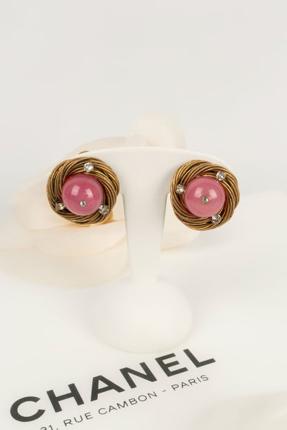 Boucles d'oreilles roses Chanel 