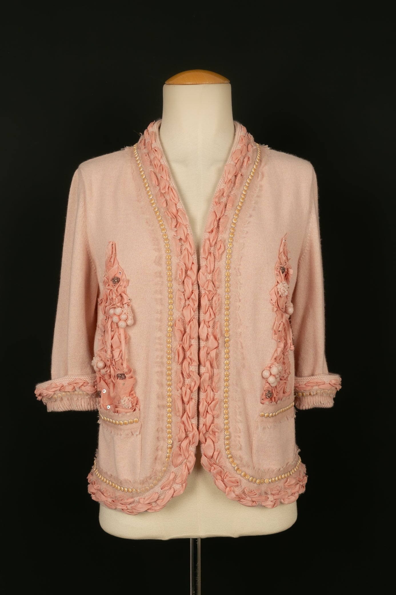 Gilet en cachemire rose Chanel