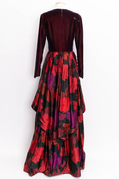 Robe en velours et soie Ted Lapidus Haute Couture