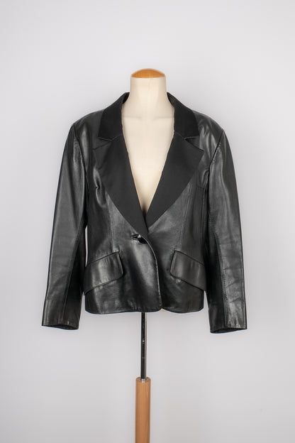 Veste en cuir Yves Saint Laurent