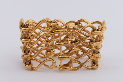 Bracelet articulé en métal doré Chanel