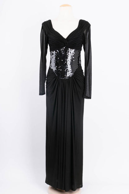 Robe à paillettes noires Azzaro