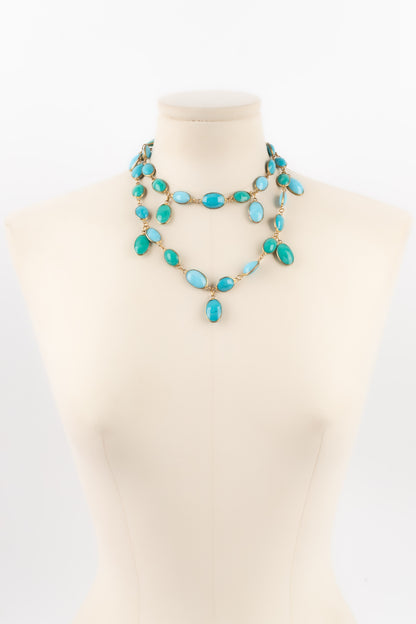 Collier en pâte de verre Gripoix