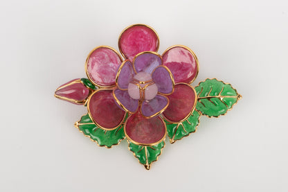 Broche / Pendentif en pâte de verre Augustine