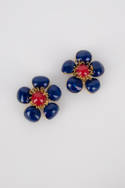 Boucles d'oreilles fleurs 1950's